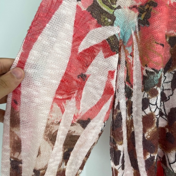 Cactus Fashion  Cherry Blossom, 3/4 Sleeve Scoop Neck Sublimation Tunic Sz Large - Picture 4 of 11